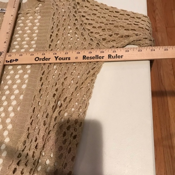 Say What size Medium Ivory crochet open front duster 3/4 length - Picture 10 of 14